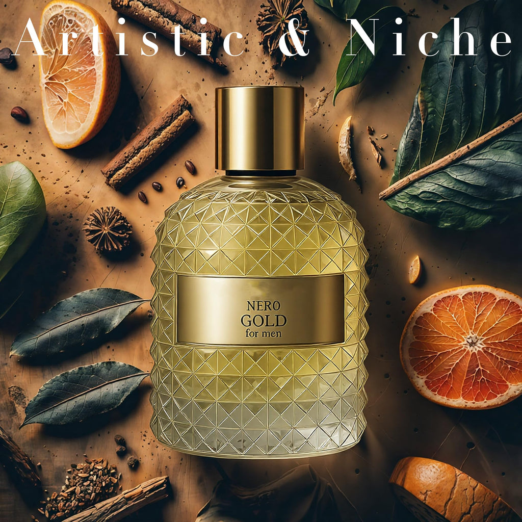Men’s Eau de Toilette, AFLUXE Valentine Nero Gold, 3.4 oz / 100 ml